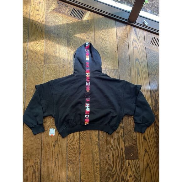 Free People Movement Snow Flow Hoodie Geo Stripe Black Size Small S NWT - Picture 5 of 6
